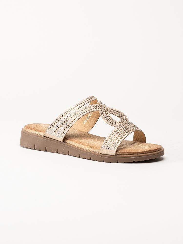 Lunar - 246Schavez - Beige slip in sandaler med strass