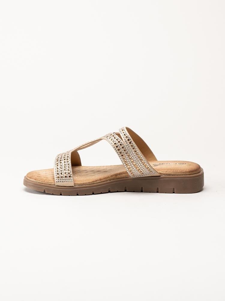 Lunar - 246Schavez - Beige slip in sandaler med strass