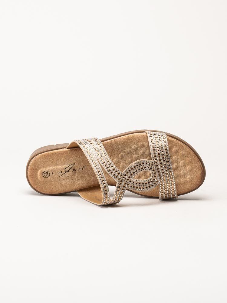 Lunar - 246Schavez - Beige slip in sandaler med strass