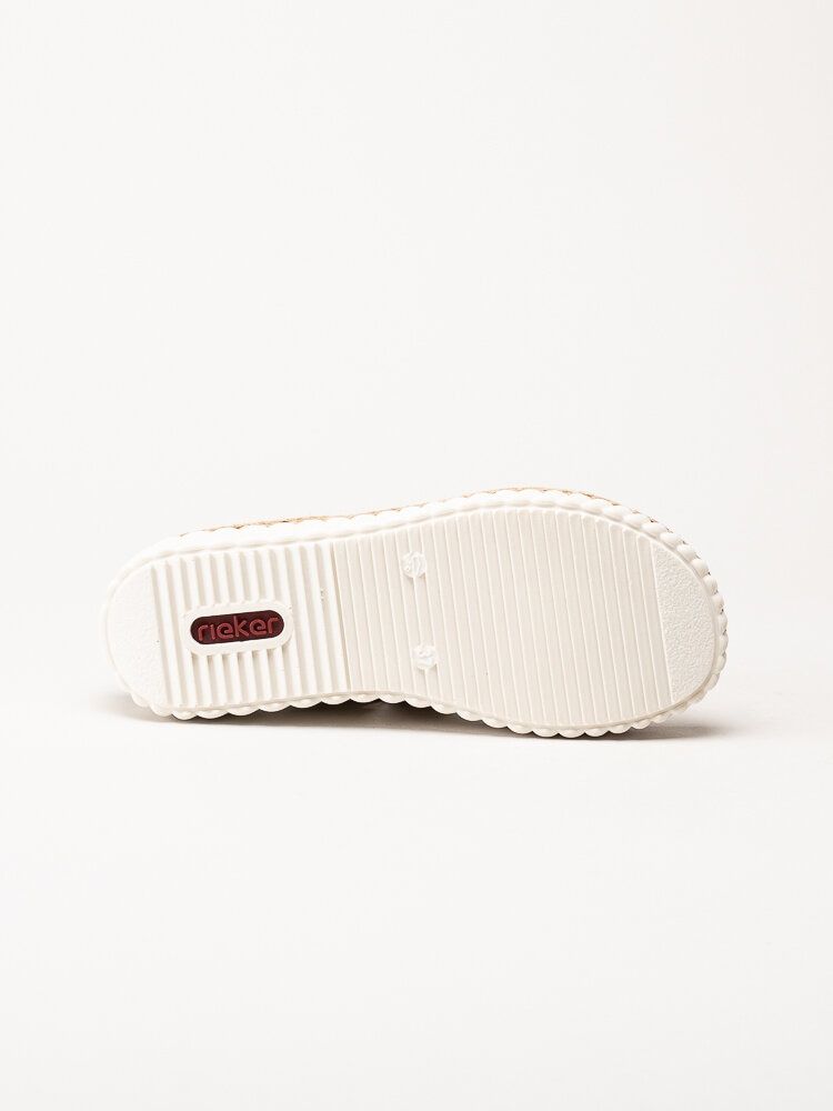 Rieker - Beige sandaler i skinnimitation