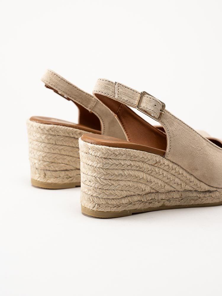 Duffy - Beige kilklackade espadriller i mocka