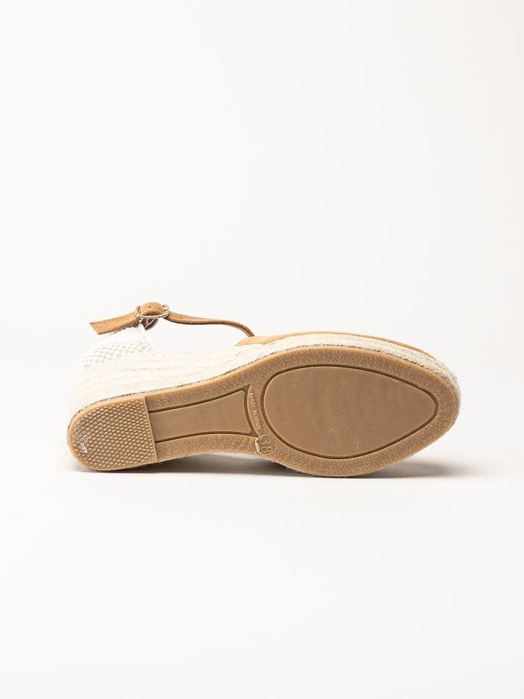 Alberville - Ljusbruna kilklackade espadrillos