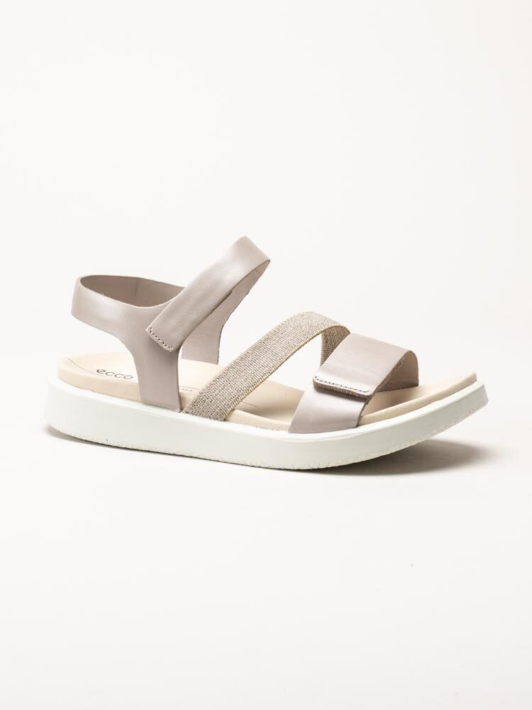 Ecco - Ecco Flowt - Ljusrosa metallic sandaler i skinn