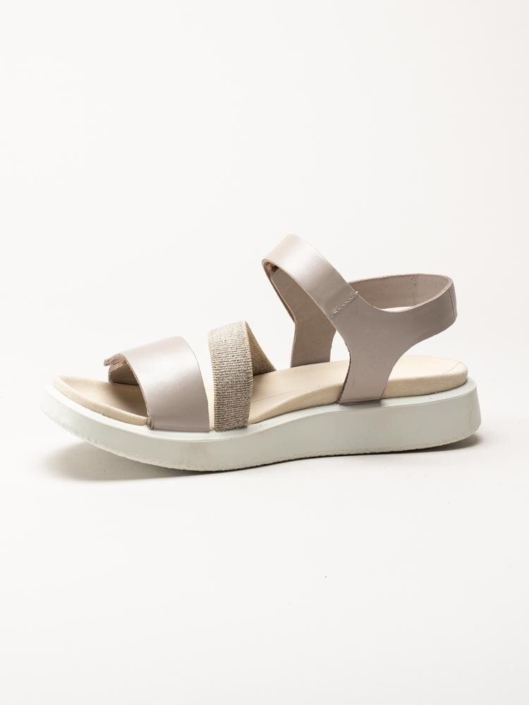 Ecco - Ecco Flowt - Ljusrosa metallic sandaler i skinn
