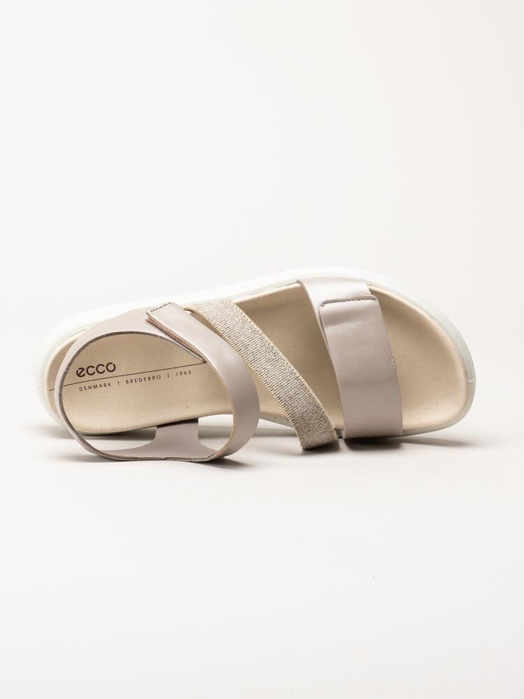 Ecco - Ecco Flowt - Ljusrosa metallic sandaler i skinn