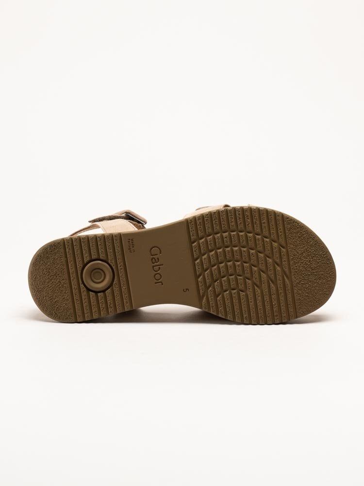 Gabor - Beige platåsandaler i mocka