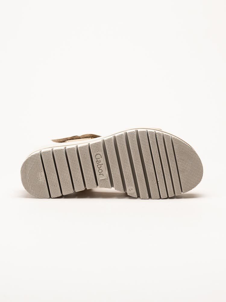 Gabor - Beige platåsandaler i mocka