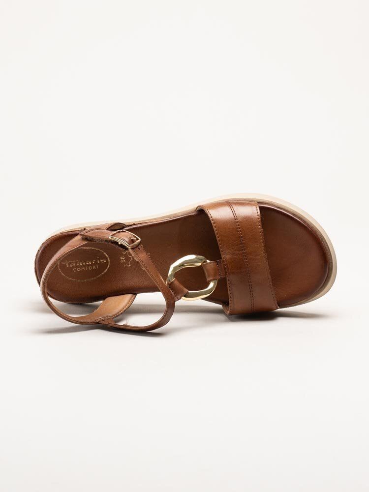 Tamaris Comfort - Bruna sandaler med kilklack