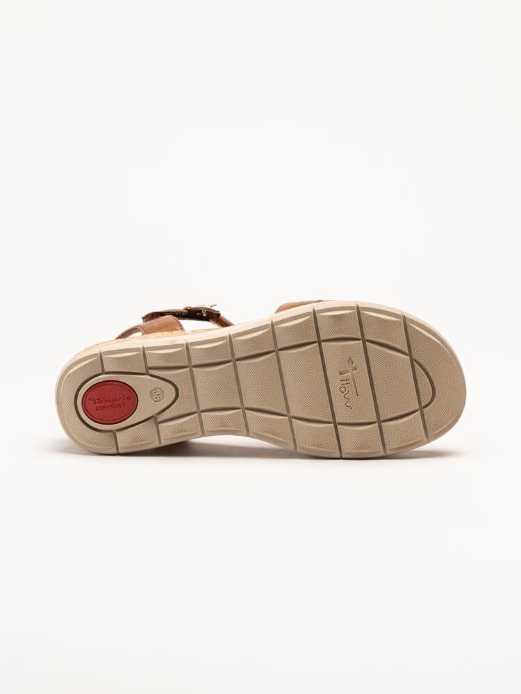 Tamaris Comfort - Bruna sandaler med kilklack