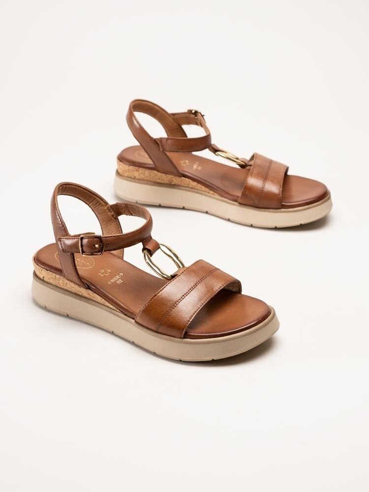 Tamaris Comfort - Bruna sandaler med kilklack