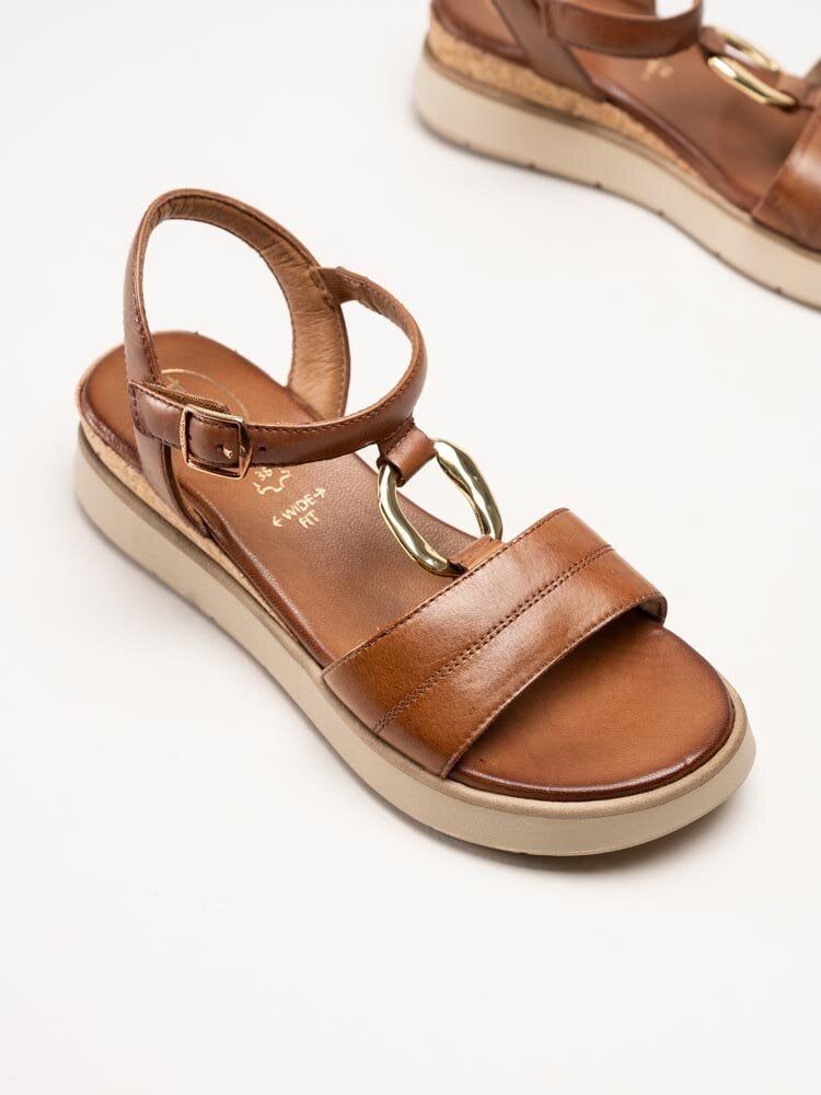 Tamaris Comfort - Bruna sandaler med kilklack