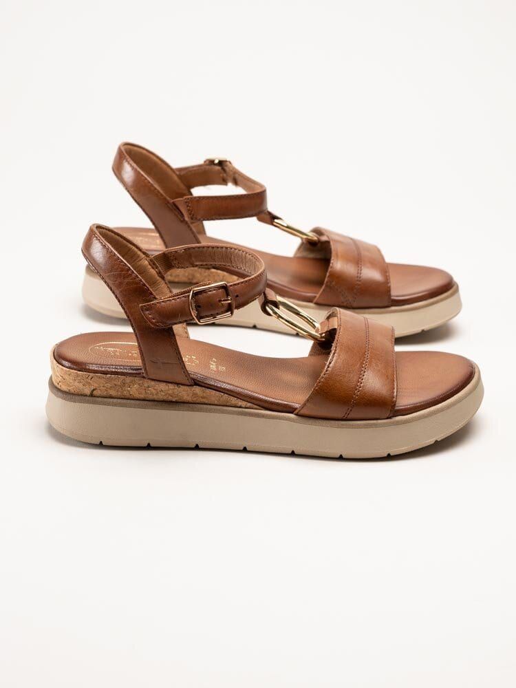 Tamaris Comfort - Bruna sandaler med kilklack