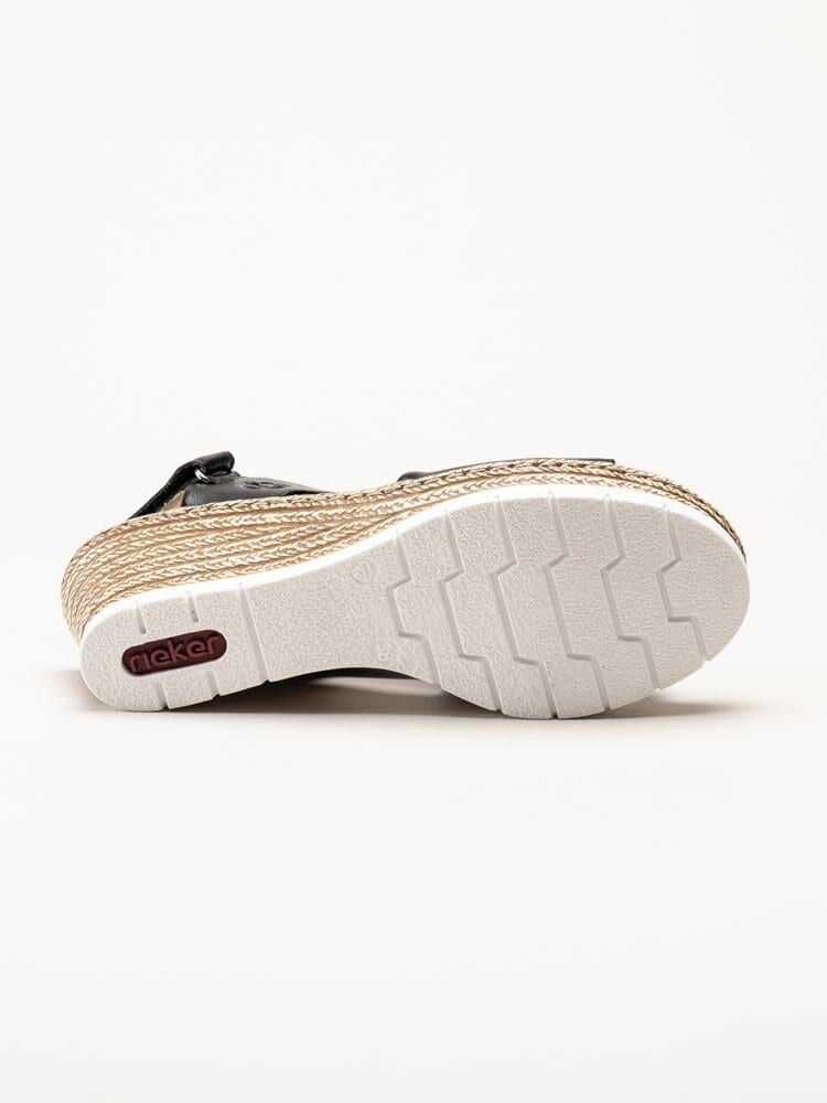 Rieker - Svarta kilklackade sandaletter