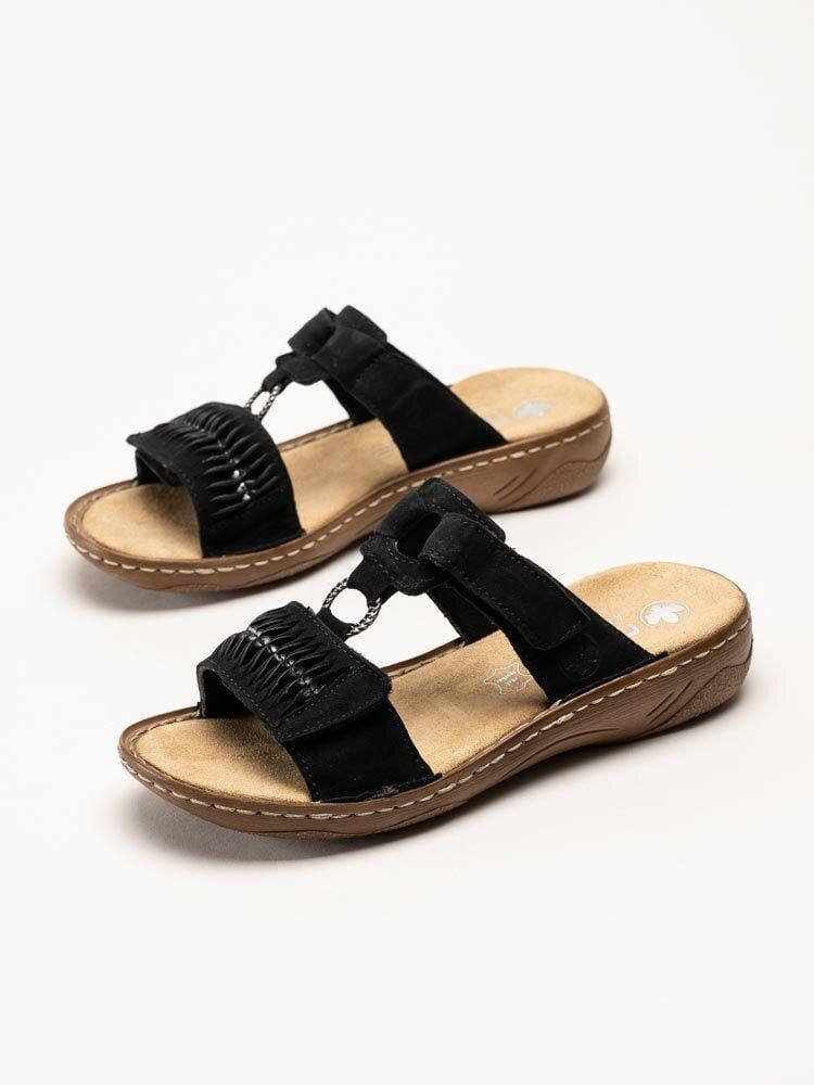 Rieker - Svarta slip in sandaler