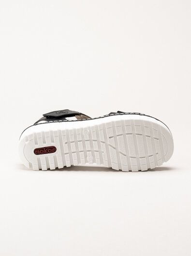 Rieker - Svarta sandaler med kardborre