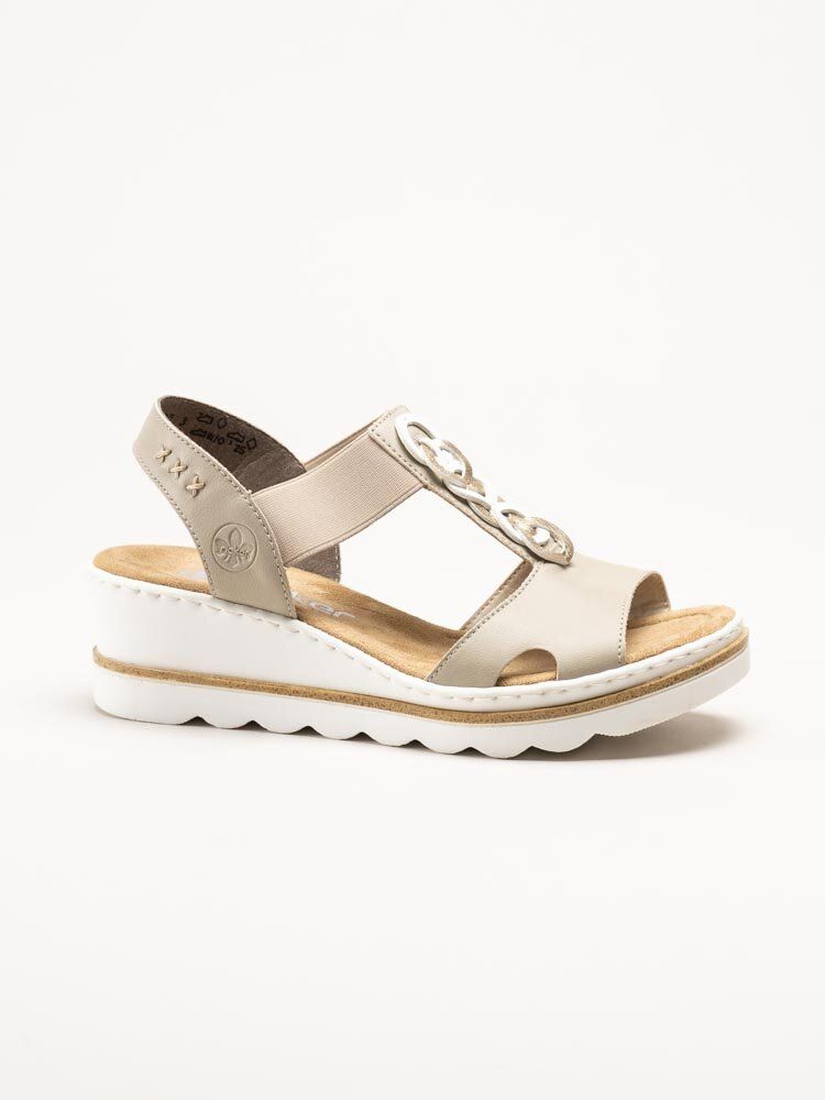 Beige sandaletter med kilklack