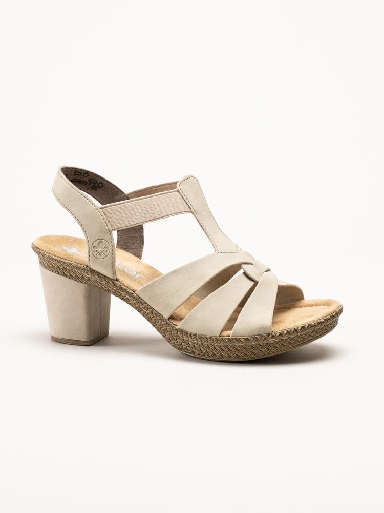 Rieker - Beige högklackade sandaletter