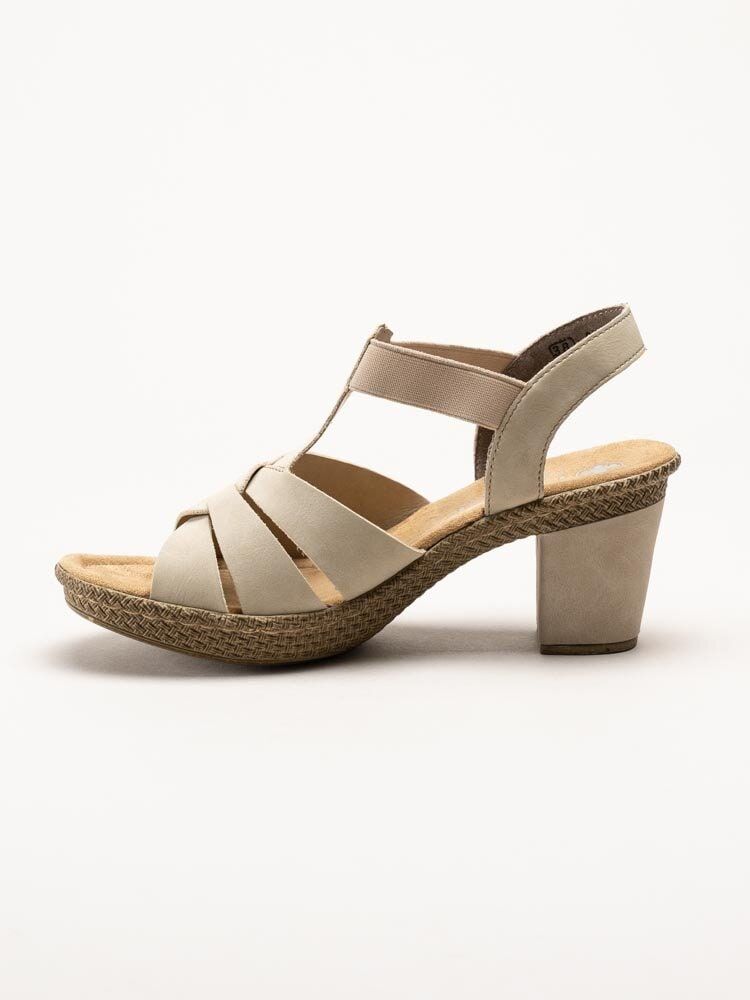 Rieker - Beige högklackade sandaletter