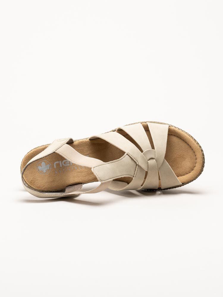 Rieker - Beige högklackade sandaletter