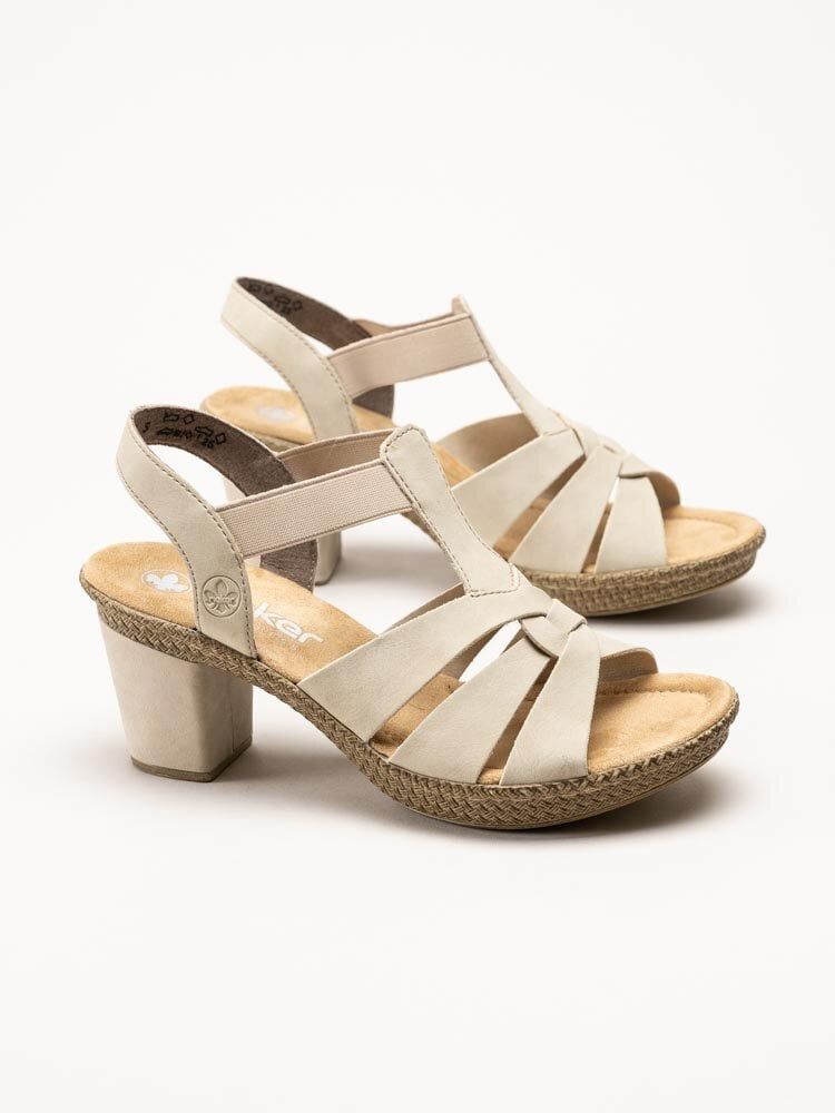 Rieker - Beige högklackade sandaletter