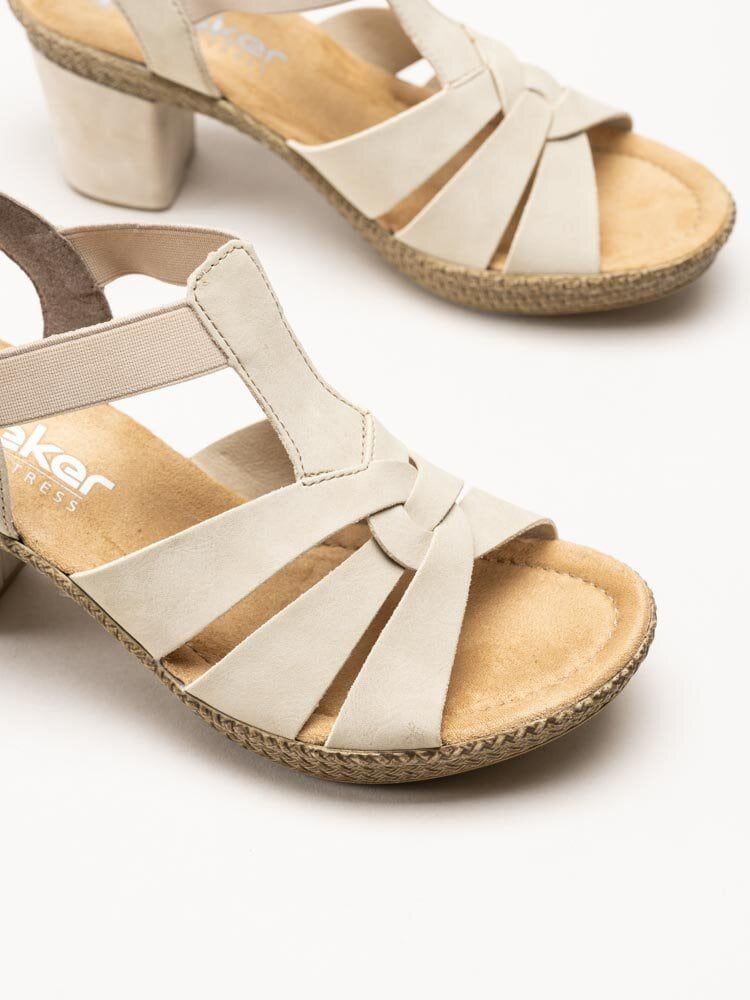 Rieker - Beige högklackade sandaletter