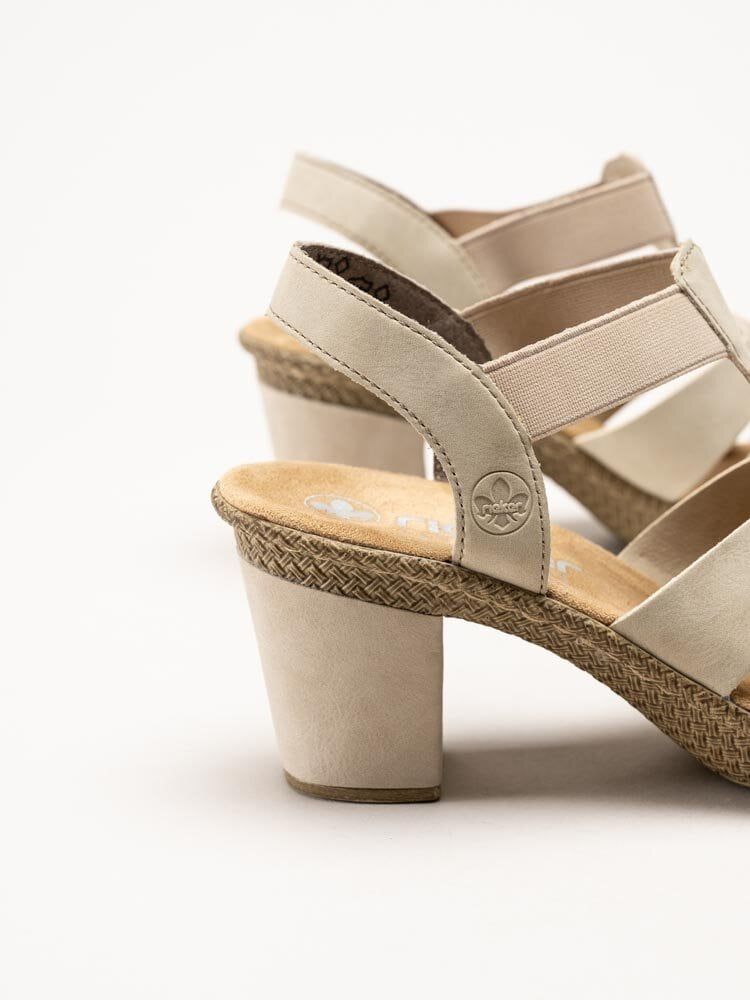 Rieker - Beige högklackade sandaletter