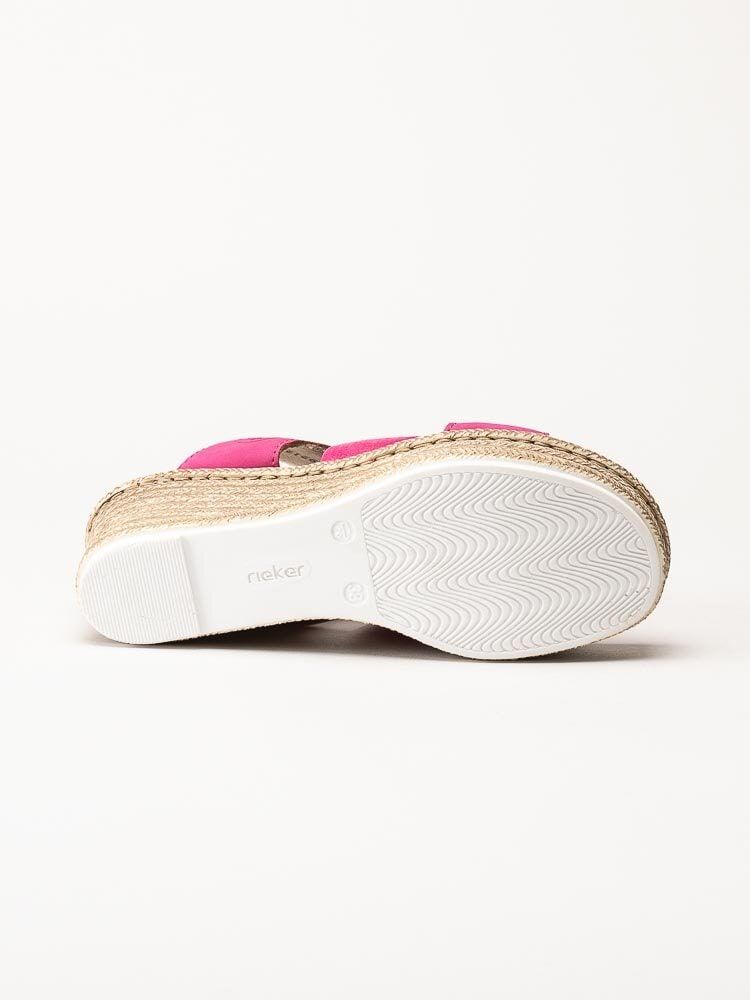 Rieker - Rosa slip in sandaletter med rosett