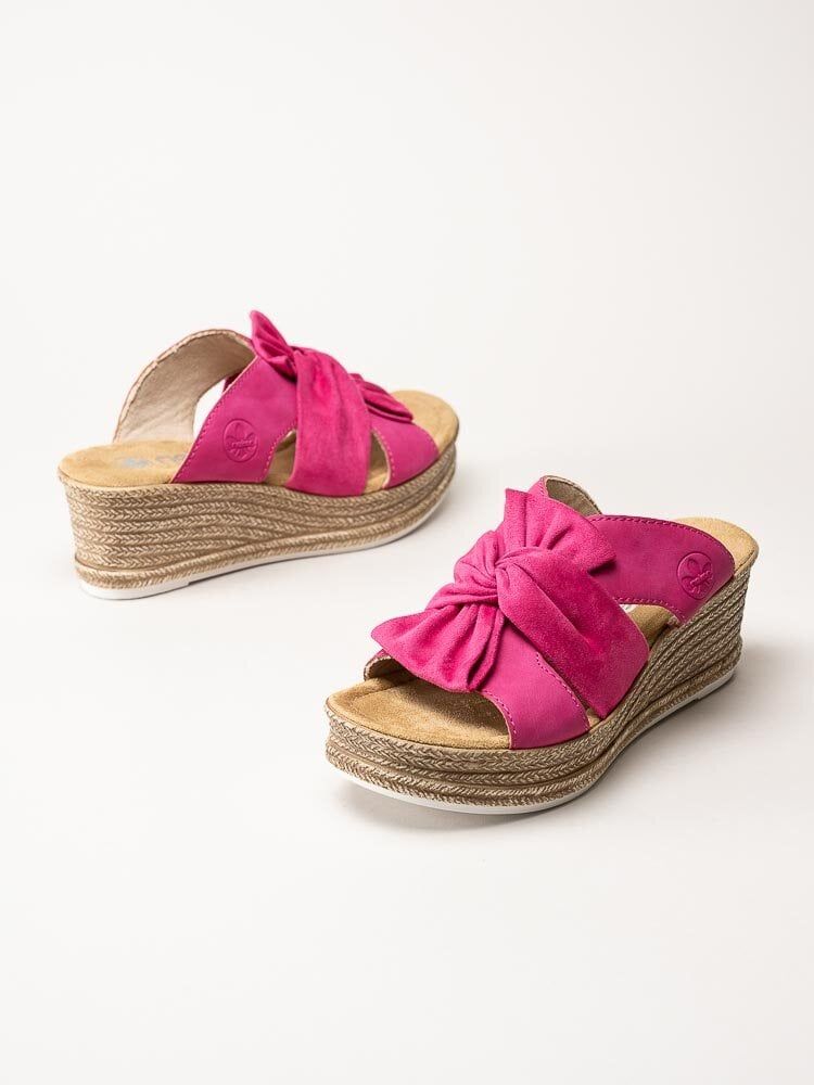 Rieker - Rosa slip in sandaletter med rosett