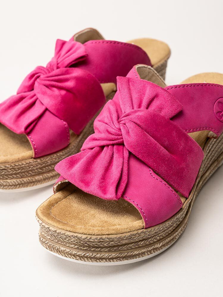 Rieker - Rosa slip in sandaletter med rosett