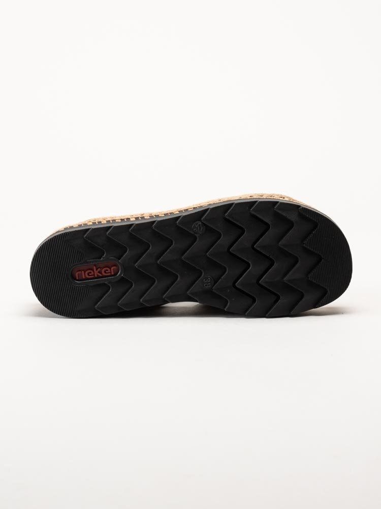 Rieker - Svarta kilklackade slip in-sandaler