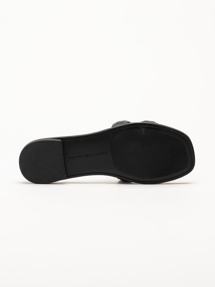Tommy Hilfiger - Logo Strap Mule - Svarta slip-in sandaler i skinn