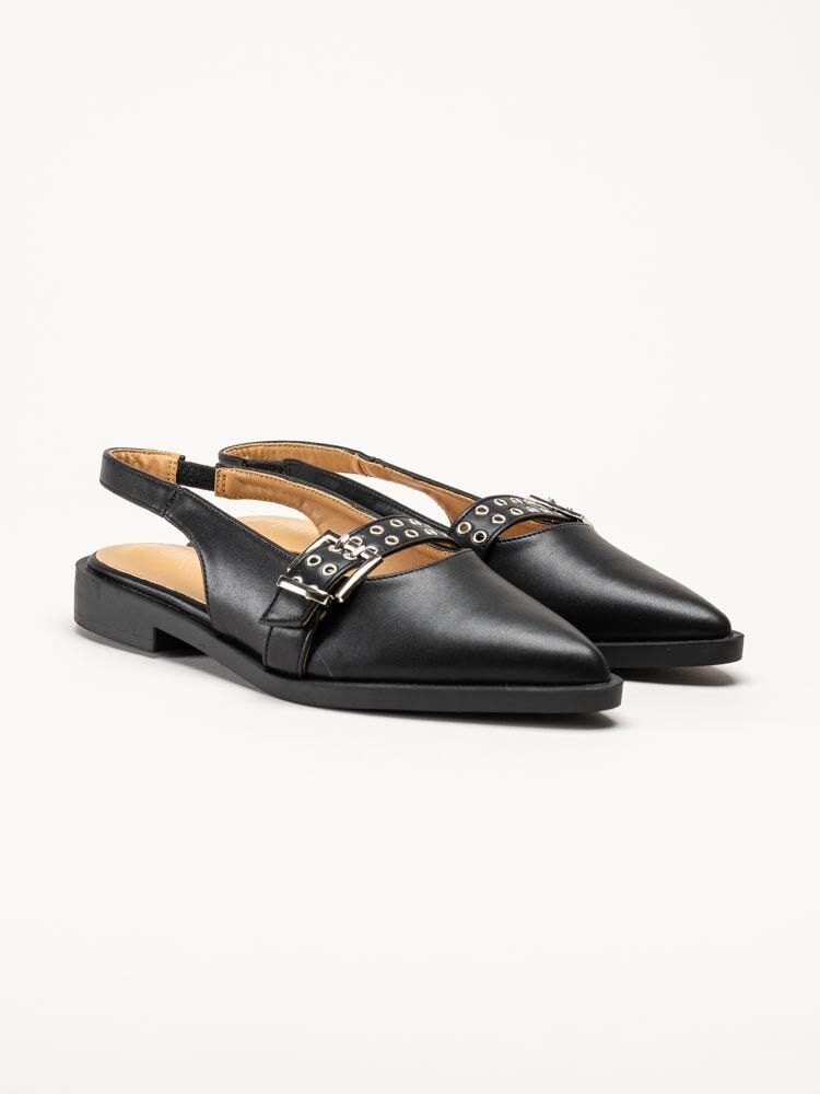 Duffy - Svarta slingback pumps i skinnimitation