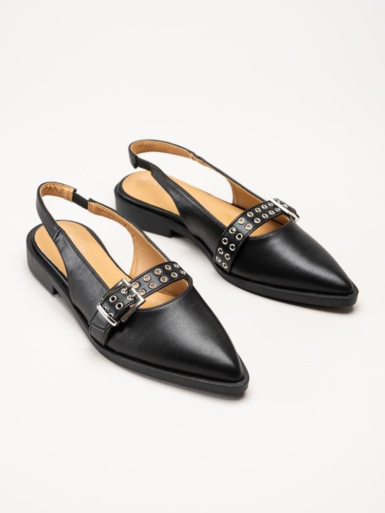 Duffy - Svarta slingback pumps i skinnimitation