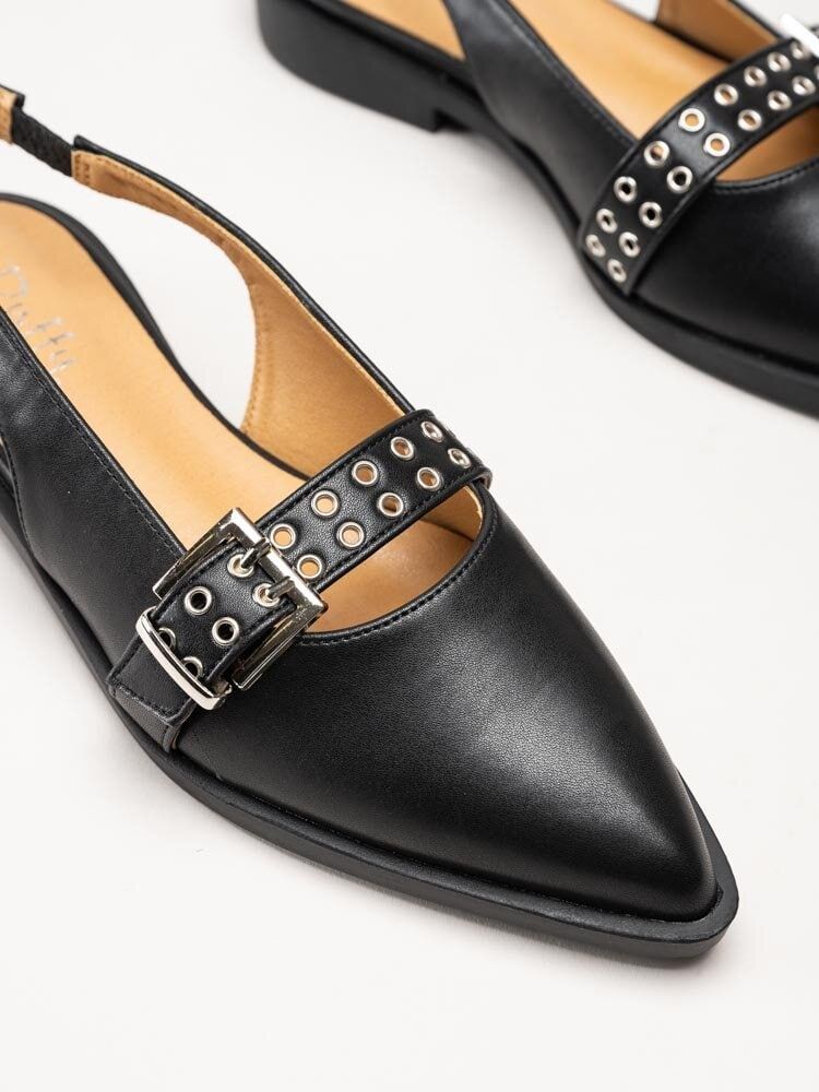 Duffy - Svarta slingback pumps i skinnimitation