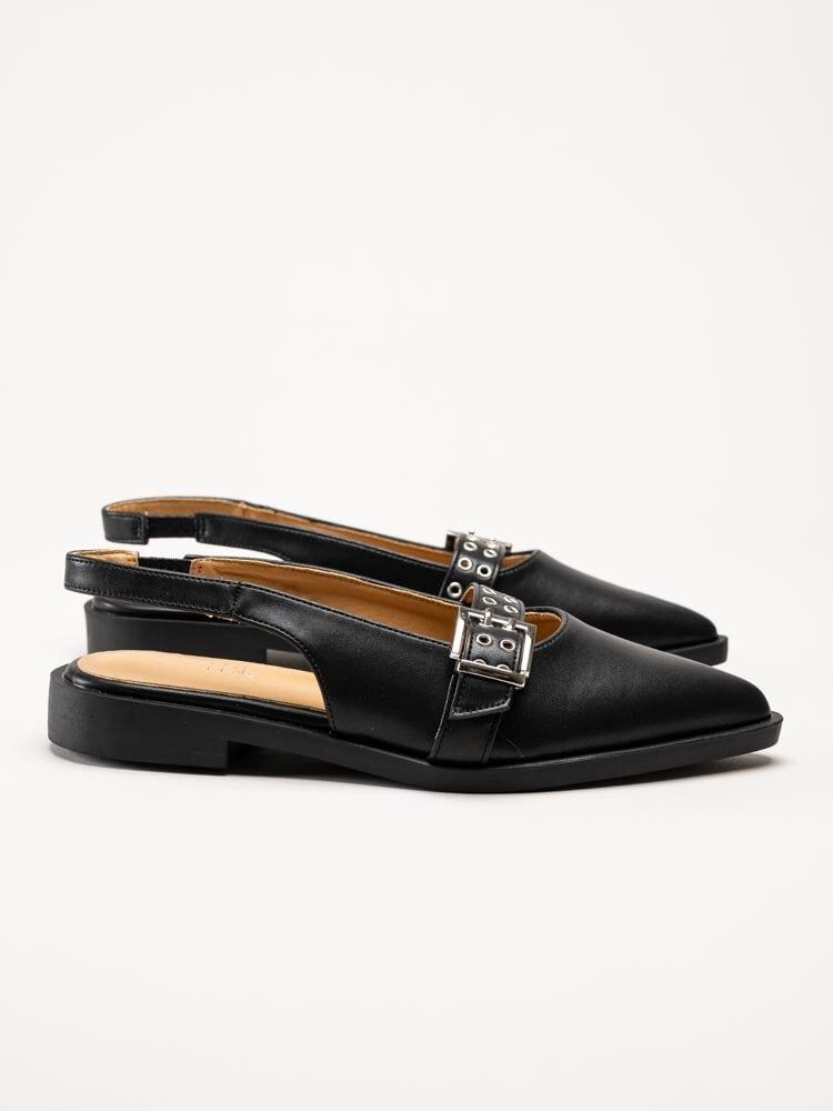 Duffy - Svarta slingback pumps i skinnimitation