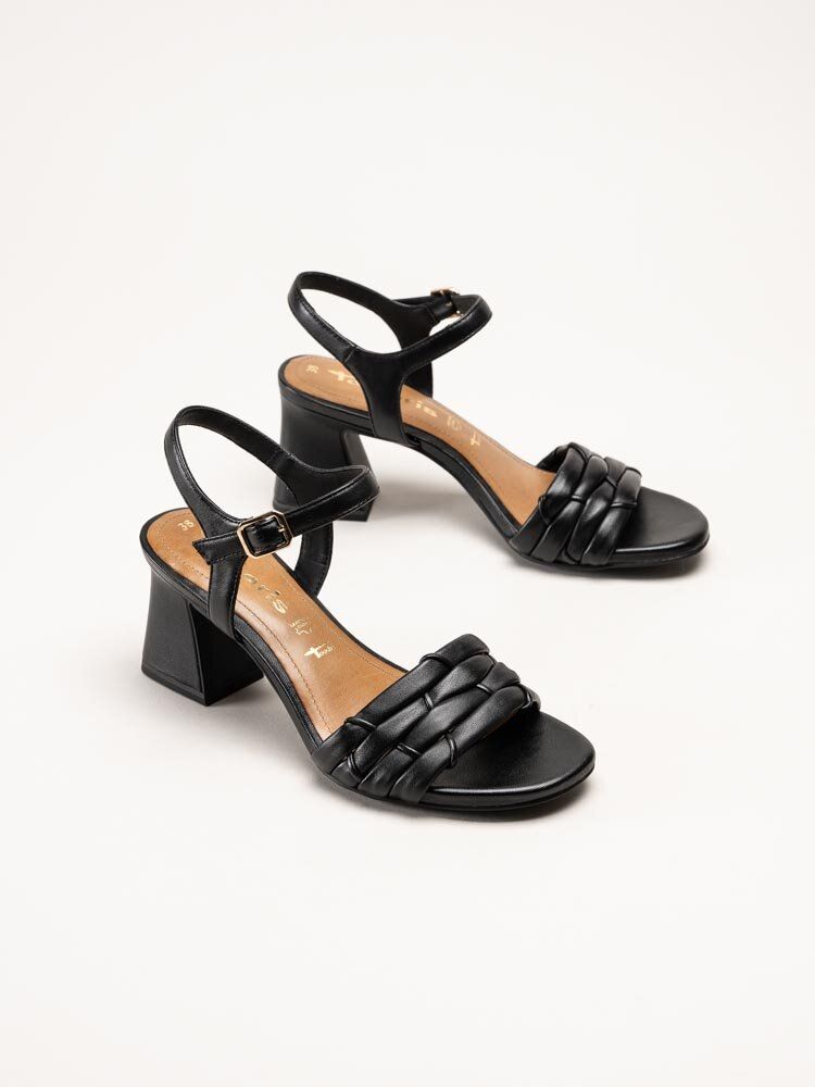 Tamaris - Svarta sandaletter i skinn