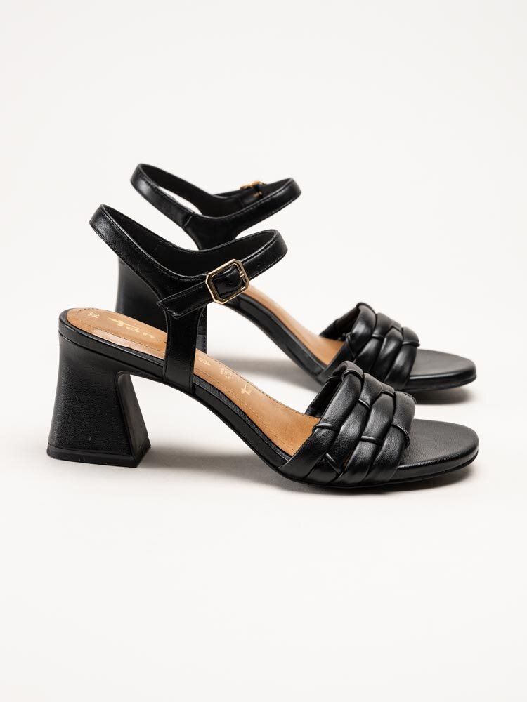 Tamaris - Svarta sandaletter i skinn