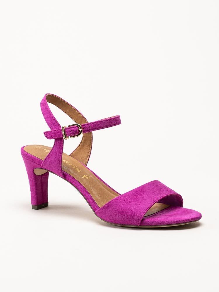 Tamaris - Mörkrosa sandaletter i textil