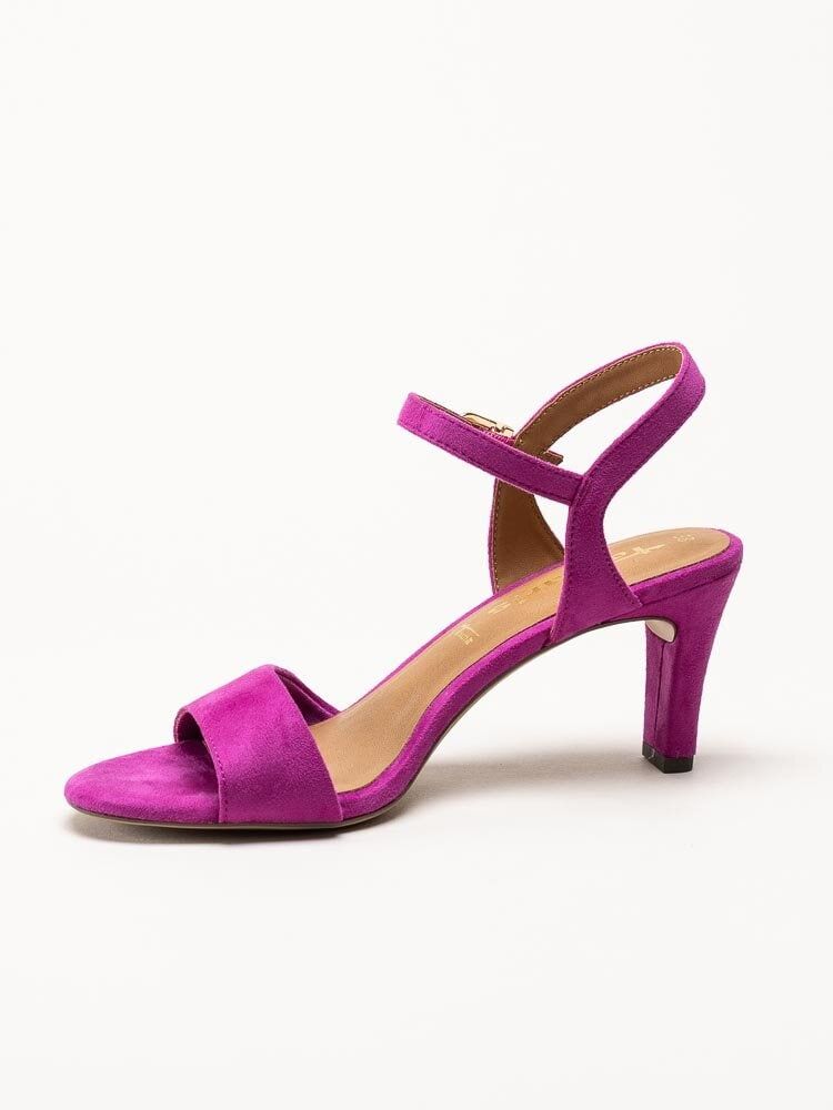 Tamaris - Mörkrosa sandaletter i textil