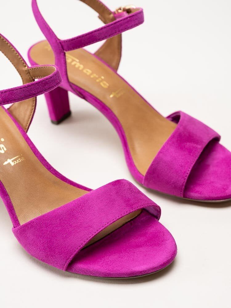 Tamaris - Mörkrosa sandaletter i textil