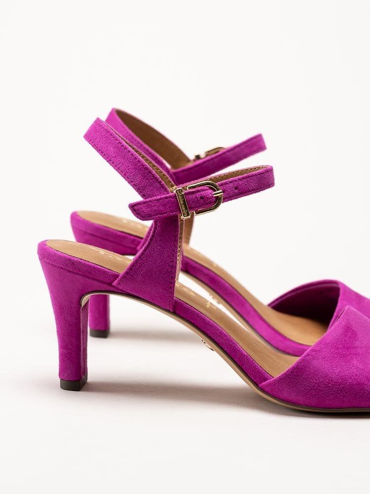 Tamaris - Mörkrosa sandaletter i textil