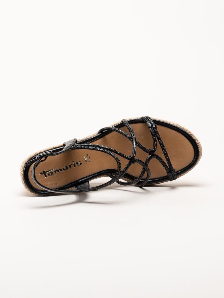 Tamaris - Svarta kilklackade sandaletter