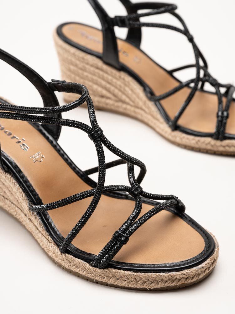 Tamaris - Svarta kilklackade sandaletter