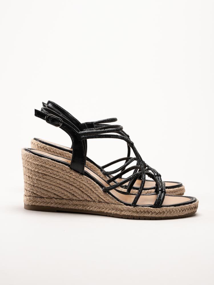 Tamaris - Svarta kilklackade sandaletter