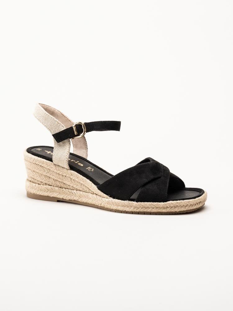 Tamaris - Svarta kilklackade sandaletter