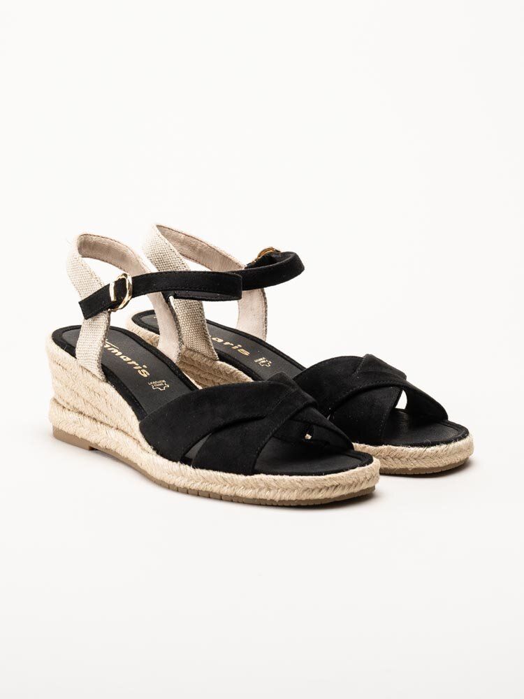 Tamaris - Svarta kilklackade sandaletter