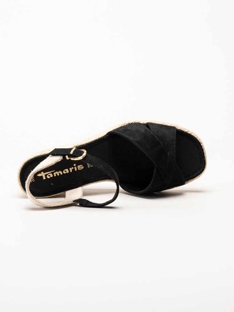 Tamaris - Svarta kilklackade sandaletter