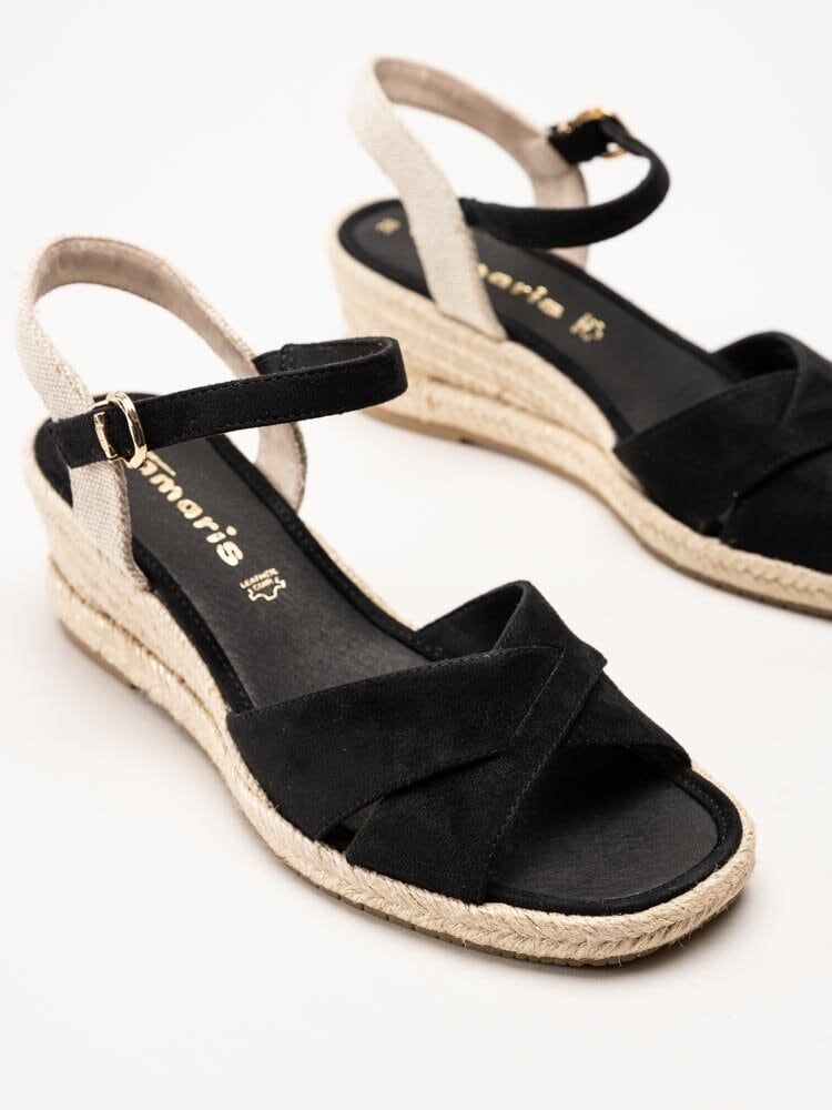 Tamaris - Svarta kilklackade sandaletter