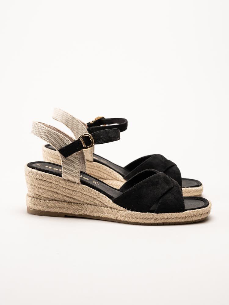 Tamaris - Svarta kilklackade sandaletter