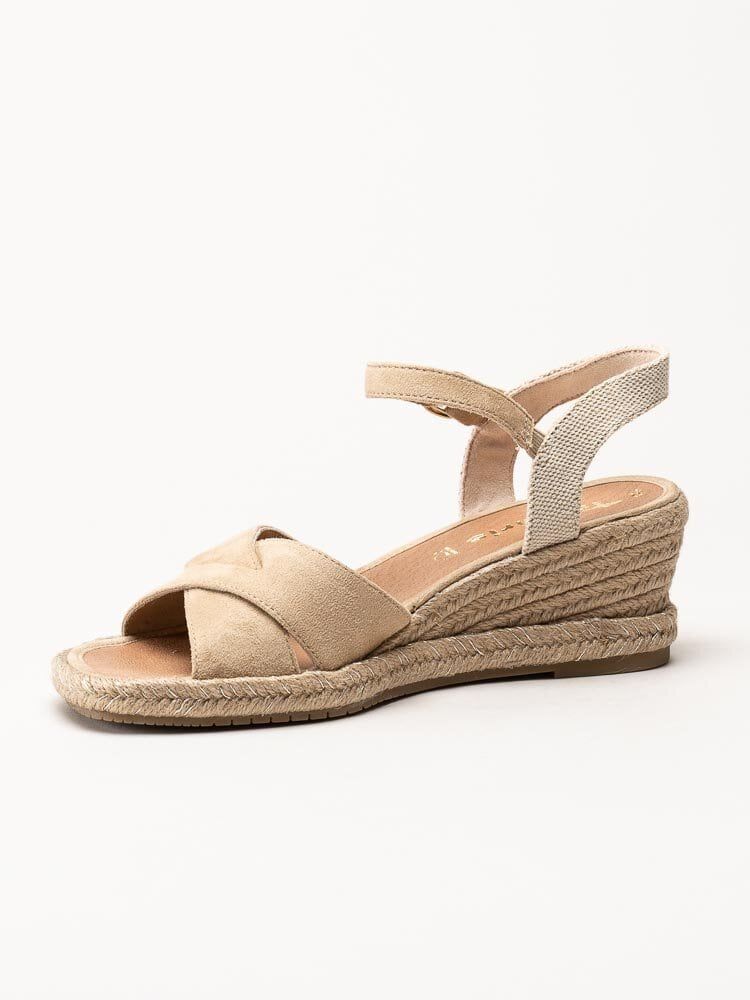 Tamaris - Beige kilklackade sandaletter